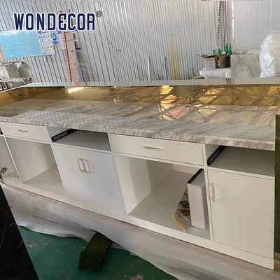 Triangle metal white marble bar counter