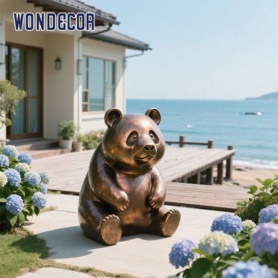 Famous Animal Casting Life Size Outdoor Garden Statue Bronze Panda Sculpture