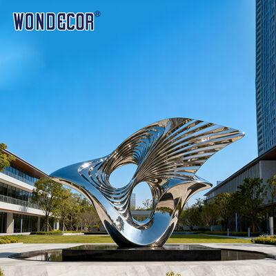 Large Outdoor Stainless Steel Art - Style Sculpture, Modern Urban Landscape Decorative Ornament