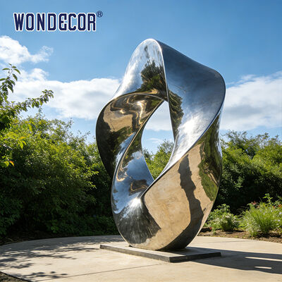 Custom Large Minimalist "Eternal Cycle" Stainless Steel Sculpture for Outdoor Public Parks