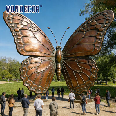 Large Bronze Monarch butterfly Sculpture Outdoor Garden Decor Life-Size Metal Art Statue for Park
