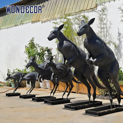 Life Size Outdoor Bronze Kangaroo Fighting Statue Sculpture