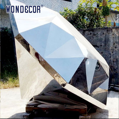 Large abstract stainless steel irregular sculpture outdoor