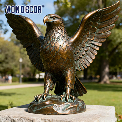 Outdoor Large Retro-style Bronze Eagle Sculpture