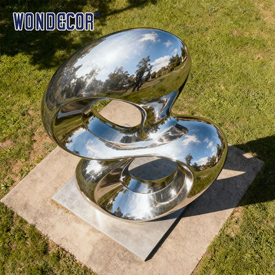 Outdoor Large-Scale Modern Abstract Geometric Stainless Steel Metal Sculpture