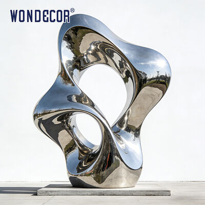Outdoor Large-scale Floor-standing Metal Art Modern Geometric Stainless Steel Sculpture
