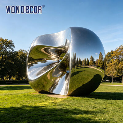Large Mirror Polished Stainless Steel Abstract Elliptical Sculpture Outdoor Park Modern Art Landscape Landmark Decorative Statue