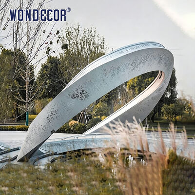 Large outdoor park square fountain stainless steel sculpture